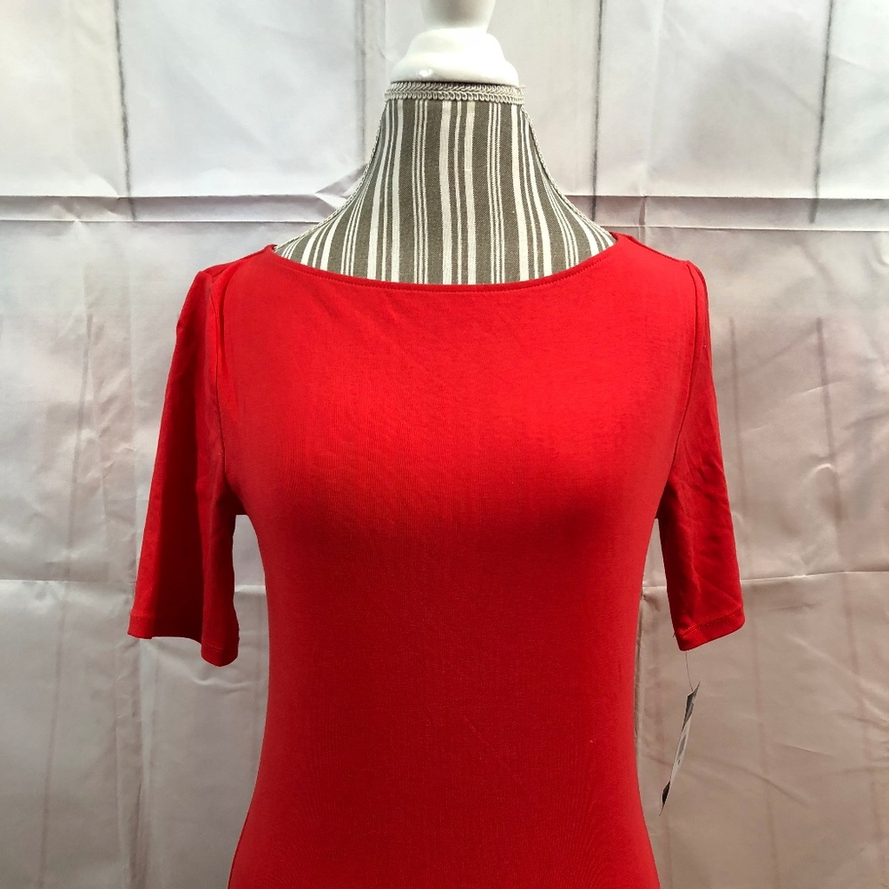 Lauren Ralph Lauren Stretch Cotton Scoop Neck Tee
